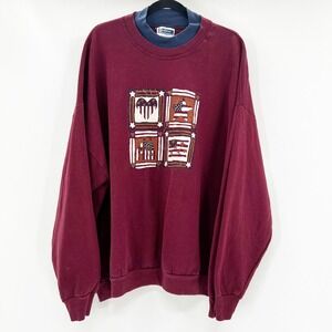 Endless Designs Burgundy Americana Graphic Sweatshirt Women's 3XL